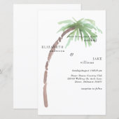Tropische Vibe-loverige Budget Palmboom Trouwdag (Voorkant / Achterkant)