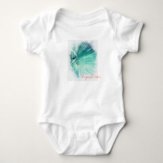 Tropische Vibe Palmbomenblad Baby Bodysuit (Voorkant)