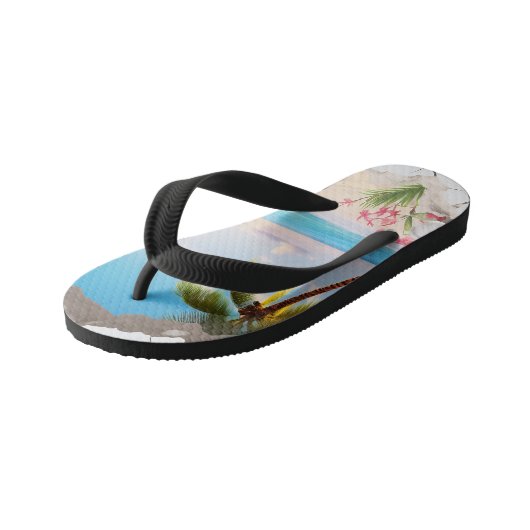 Tropische Vibe Teenslippers voor kinderen (Schuin)