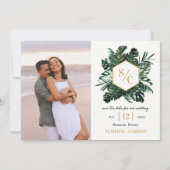 Tropische Vibe Wedding Save the Date Kaart (Voorkant)