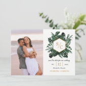 Tropische Vibe Wedding Save the Date Kaart (Staand voorkant)