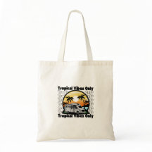 Tropische vibes alleen canvas tas
