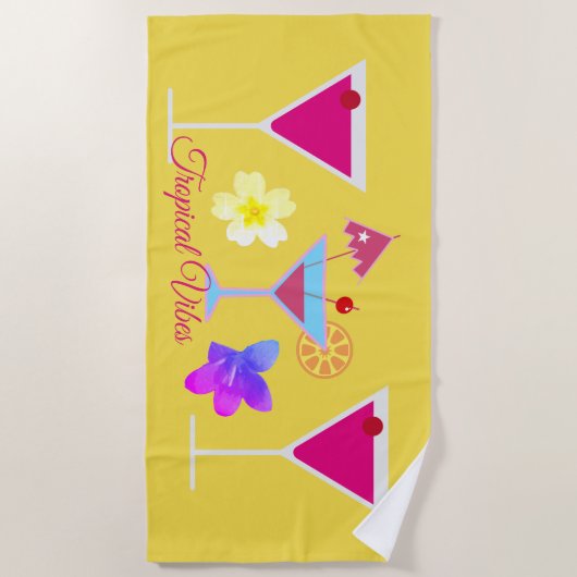 Tropische Vibes Colorful Cocktails Strandlaken (Voorkant)