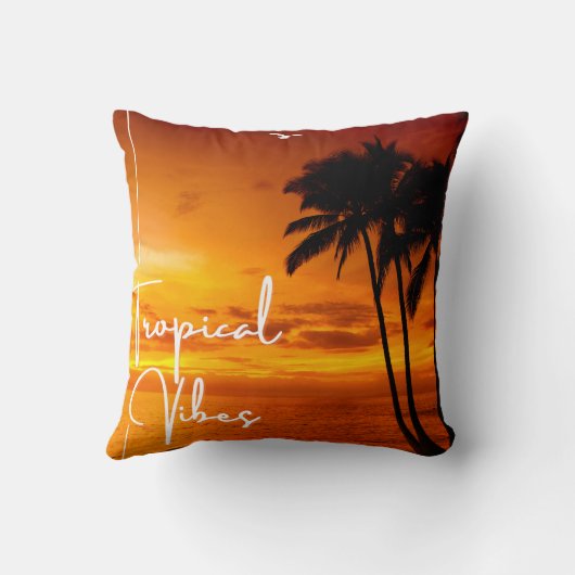 Tropische vibes dubbelzijdig kussen (Achterkant)
