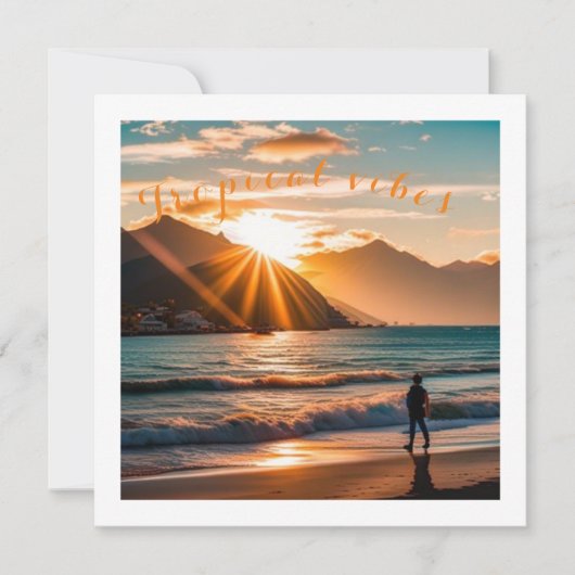 Tropische vibes feestdagenkaart (Voorkant)