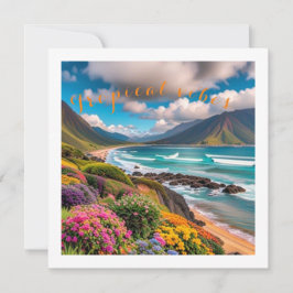 Tropische vibes feestdagenkaart