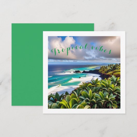 Tropische vibes feestdagenkaart (Voorkant / Achterkant)