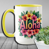 Tropische Vibes Hawaiian Aloha Flower Mok