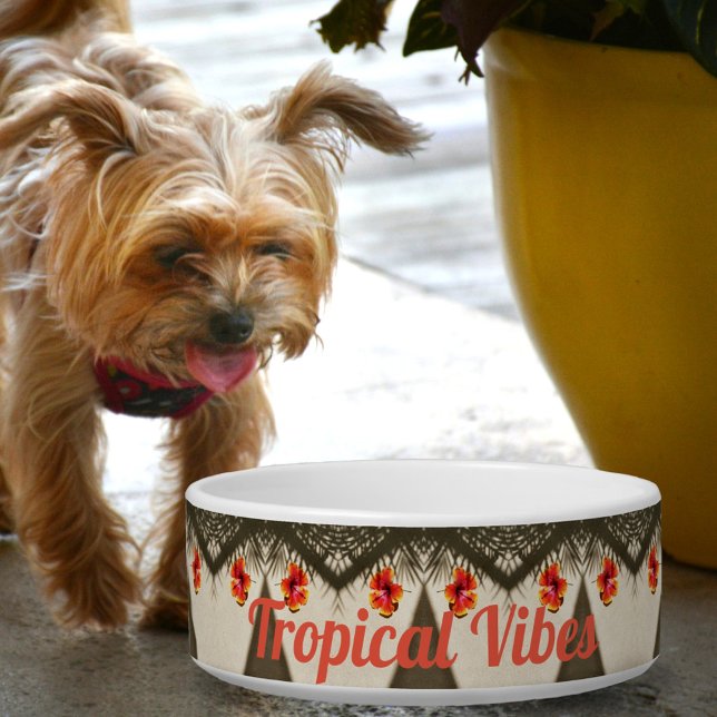 Tropische Vibes Hawaiian Hibiscus  Voerbakje (Creator heeft geüpload)