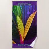 Tropische Vibes Heldere Kleurrijke Palmschijfjes Strandlaken (Voorkant)