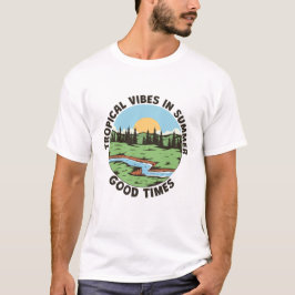 Tropische vibes in de zomer t-shirt
