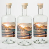 Tropische vibes likeurfles etiket (Flessen)