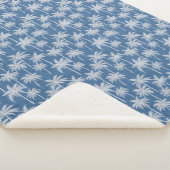 Tropische vibes Palmboom Blauw Sherpa Deken (3/4)