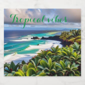 Tropische vibes sparkling wijnetiket (Enkel label)