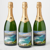 Tropische vibes sparkling wijnetiket (Flessen)