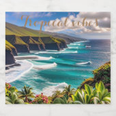 Tropische vibes sparkling wijnetiket (Enkel label)