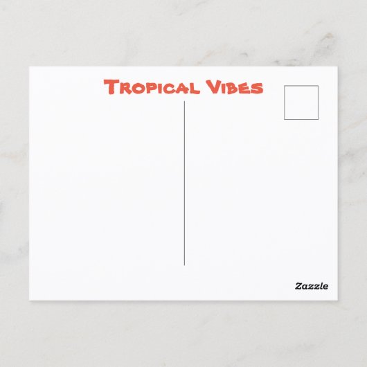 Tropische Vibes Sunhat and Hibiscus Briefkaart (Achterkant)