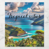 Tropische vibes wijn etiket (Enkel label)