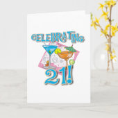 Tropische viering 21 kaart (Gele Bloem)