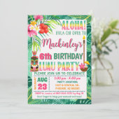 Tropische viering Luau Party Verjaardag Kaart (Staand voorkant)