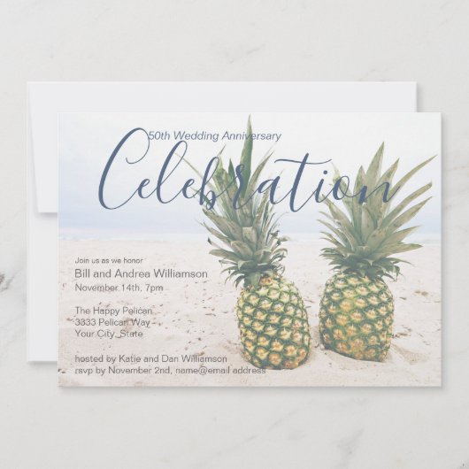 Tropische viering van het 50ste Jubileum Kaart (Voorkant)