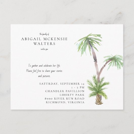 Tropische viering van het leven uitnodiging (Voorkant)