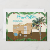 Tropische Vijfde Wiel Camper RV Christmas Kaart (Voorkant)