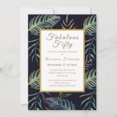 Tropische vijftigste groene goudverjaardag kaart (Voorkant)