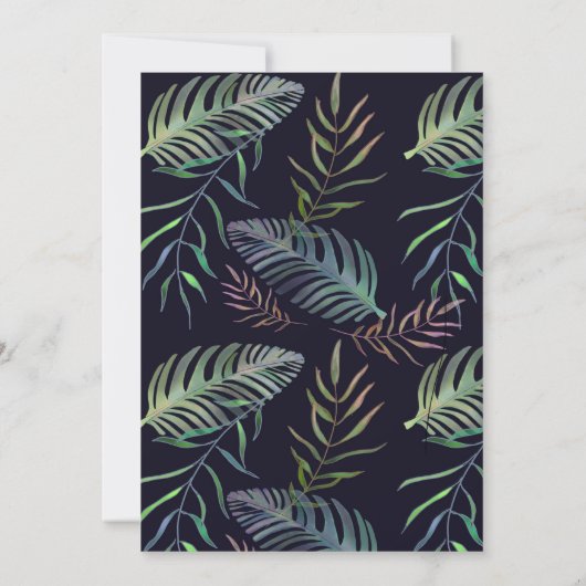 Tropische vijftigste groene goudverjaardag kaart (Achterkant)