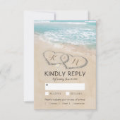 Tropische Vintage Strand Bruiloft RSVP Menu Keuzes (Voorkant)