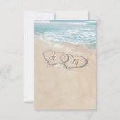 Tropische Vintage Strand Bruiloft RSVP Menu Keuzes (Achterkant)