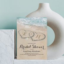 Tropische Vintage Strand Hart Bruidsborrel