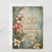 Tropische Vintage Tuin Bruiloft Save The Date (Voorkant)