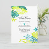 Tropische Virtuele Baby- of Bruiloftfeest Kaart (Staand voorkant)