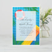 Tropische virtuele pool Birthday Party Kaart (Staand voorkant)