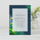 Tropische virtuele uitnodiging voor een babyshower (Staand voorkant)
