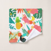 Tropische virussen Floral verlaten Summer Chic Bad Handdoek (Wasdoekje)