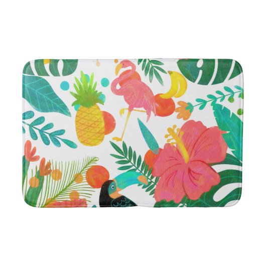 Tropische virussen Floral verlaten Summer Chic Badmat (Voorkant)