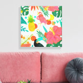 Tropische virussen Floral verlaten Summer Chic Canvas Afdruk (Insitu (Woonkamer))