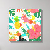 Tropische virussen Floral verlaten Summer Chic Canvas Afdruk (Voorkant)