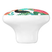 Tropische virussen Floral verlaten Summer Chic Keramische Knop (Zijkant)