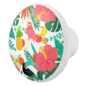 Tropische virussen Floral verlaten Summer Chic Keramische Knop (Rechts)