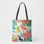 Tropische virussen Floral verlaten Summer Chic Tote Bag (Voorkant)