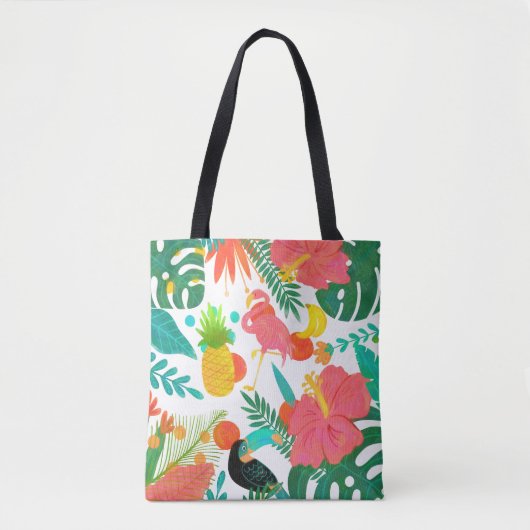 Tropische virussen Floral verlaten Summer Chic Tote Bag (Voorkant)
