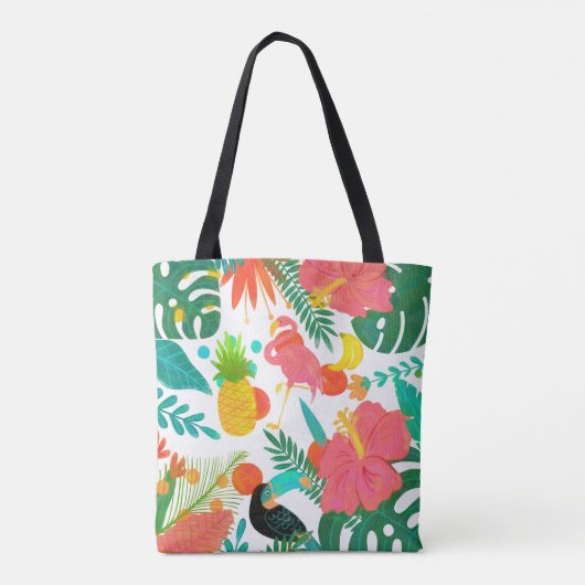 Tropische virussen Floral verlaten Summer Chic Tote Bag (Achterkant)