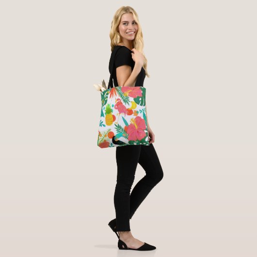 Tropische virussen Floral verlaten Summer Chic Tote Bag (Op model)