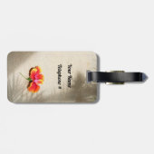 Tropische virussen Hibiscus op strand zand Bagagelabel (Achterkant horizontaal)