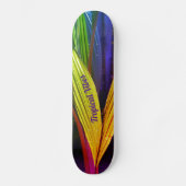 Tropische virussen met heldere kleurrijke handpalm persoonlijk skateboard (Voorkant)