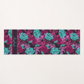 Tropische virussen | Roze en Blauw Monstera Leaf Yogamat (Voorkant (horizontaal))
