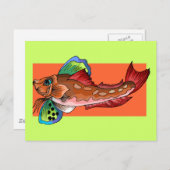 Tropische vis 1 populaire kool Retro vis Briefkaart (Voorkant / Achterkant)